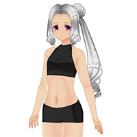 Japanese-Style Side Bun Ponytail Hair Set
