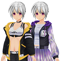 Colorful and futuristic costume set