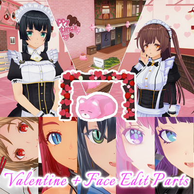 CUSTOM ORDER MAID 3D2 Happy Valentine's Day 2026 & Face Parts Pack (for Valentine Karaoke Pack purchasers)