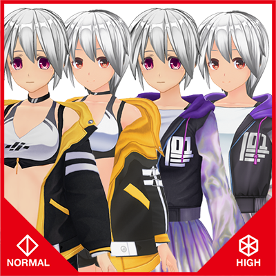 Colorful and futuristic costume set