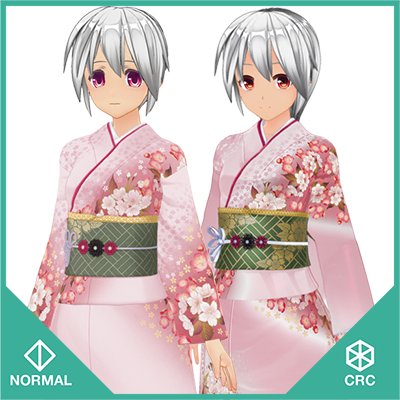 New Year's Flower Kimono Set Set 